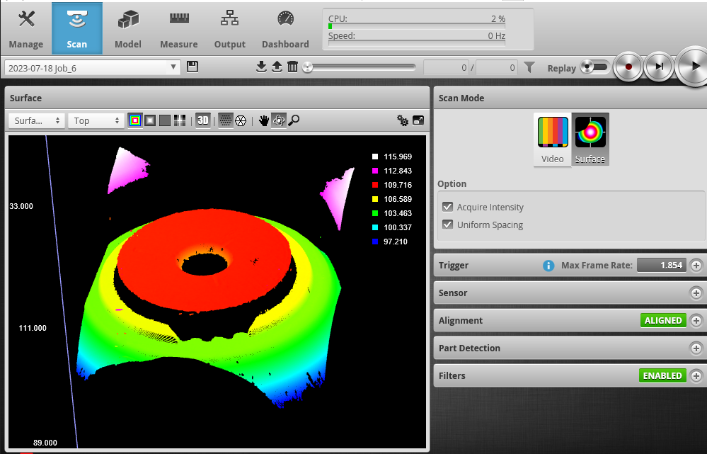 Webinterface Gocator 3210 Mit Sicherungsring Pruefung