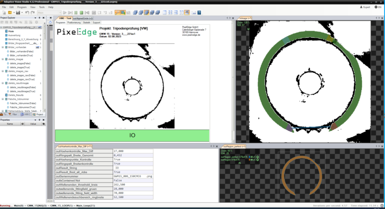Zebra-Aurora-Vision-Studio Anwendung für die Prüfung von Sicherungsringen