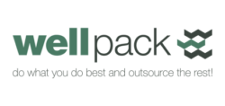 Logo von Well Pack, einem spezialisierten Verpackungsdienstleister, als Referenz für unsere Logistiklösungen.