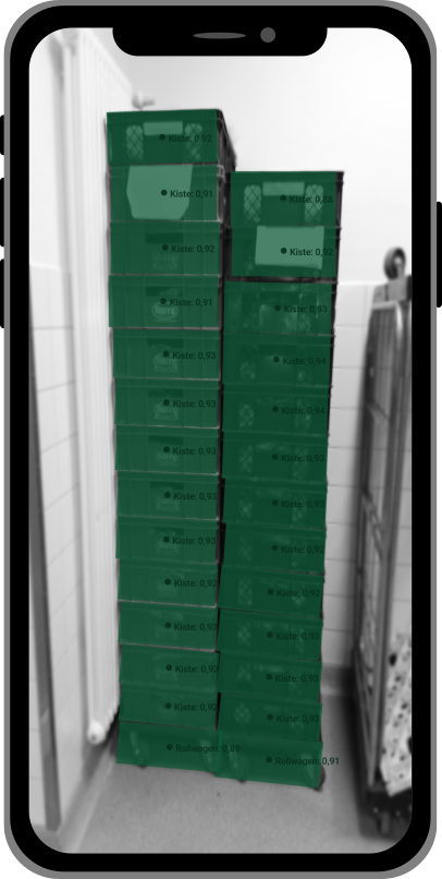 B&auml;ckerkisten z&auml;hlen auf Rollwagen mit der Edge.Count App